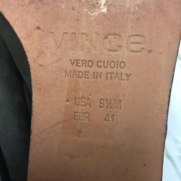 Vince Women Michela Olive Green Nubuck Leather Hidden Wedge Ankle Boots Size 9.5 - Picture 6 of 7